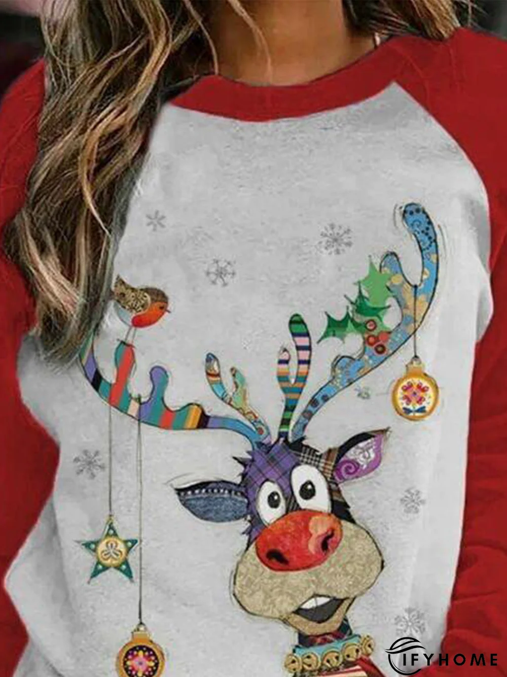 Casual Long Sleeve Animal Cotton-Blend Sweatshirt | IFYHOME