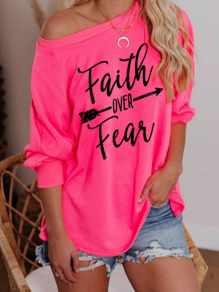 Artwishers Faith Over Fear Oversize Sweatshirt