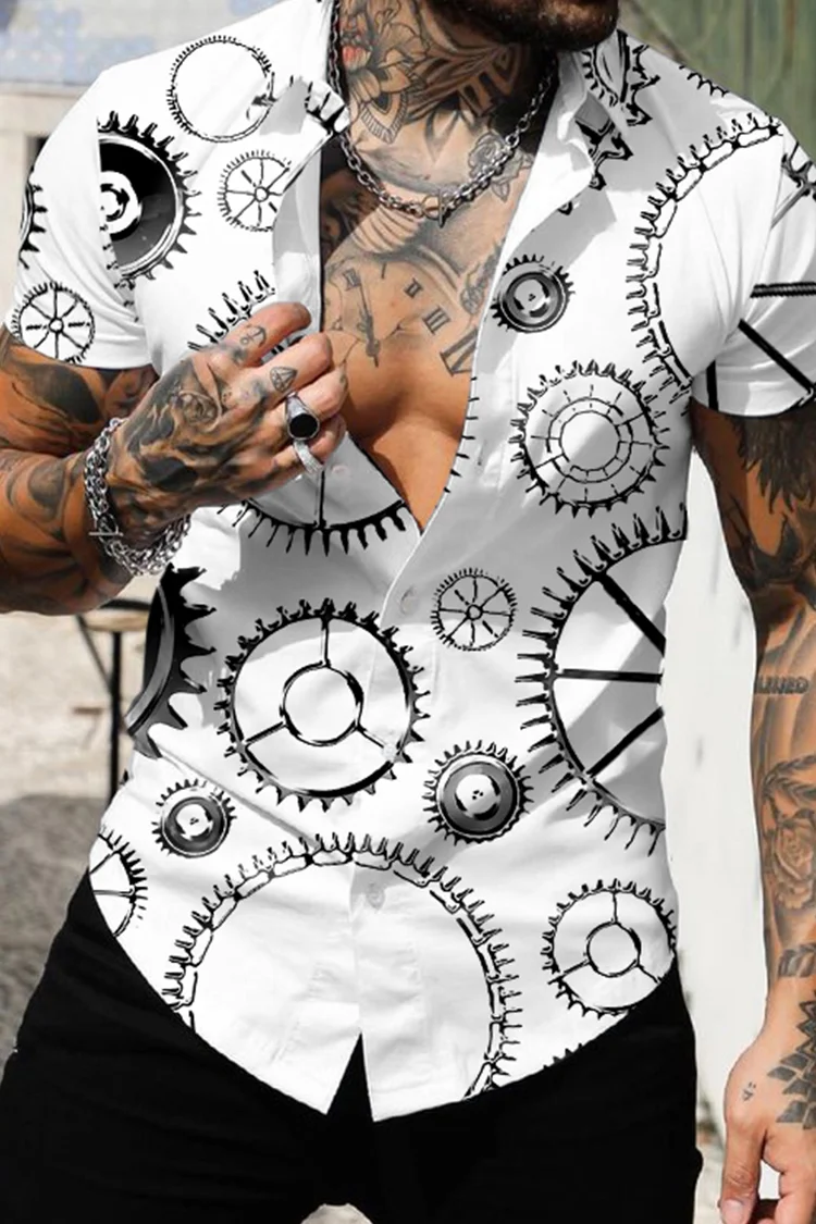 Resort Print Casual Short Sleeve Shirt
