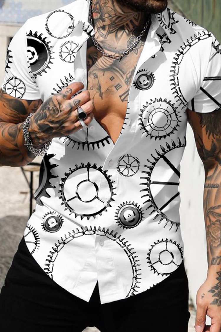 Resort Print Casual Short Sleeve Shirt