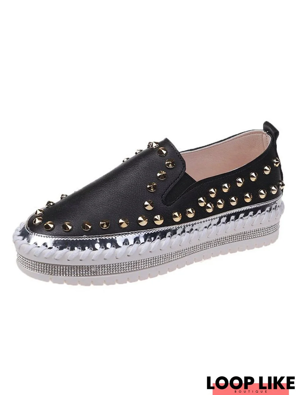 Women's Studded Moccasin Street Platform Shoe