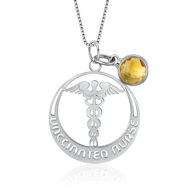 Personalized Vaccinated Necklace Custom Birthstone Necklace for Her