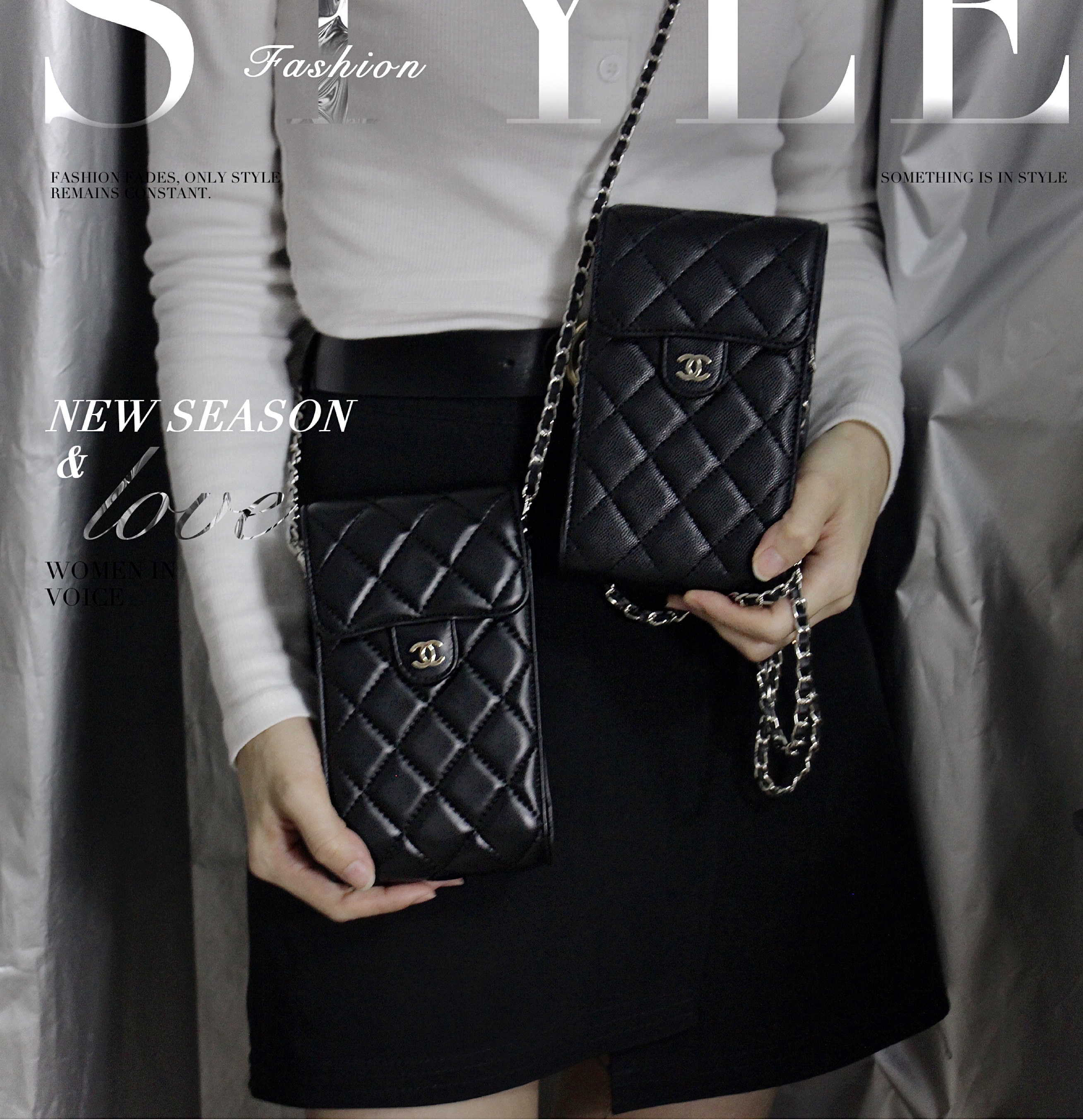Chanel Luxury Genuine Leather Crossbody Phone Bag Elegant Tote Bag