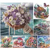 Beach Special Shaped 5D DIY Partial Drill Diamond Painting Kits for Adults Beginners Home Decor Diamonds Dots Gem Art Kits 11.81 X11.81inch