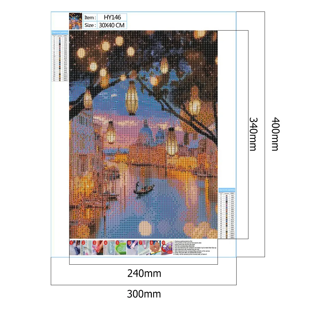 Diamond Painting - Full Round Drill - Town River(30*40cm)