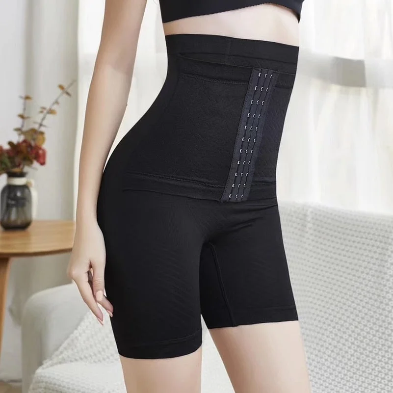 Coloriented Women Shaper Corset Shorts High Stretch Seamless Slimming Panties Triple Buckle and Hook Iron Bone Big Size XXXXXL