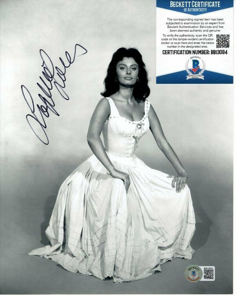 Sophia loren signed 8x10 desire under the elms anna Photo Poster painting beckett bas