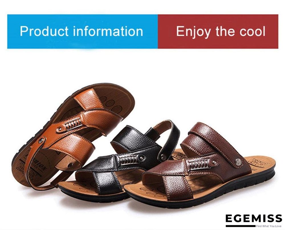 Men Genuine Leather Roman Sandals Male Casual Shoes Flip Flops Fashion Outdoor Slippers Shoes | EGEMISS
