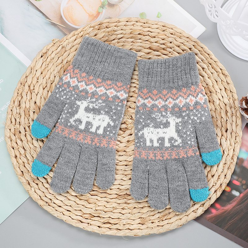 Christmas Casual Black Knit Elk Gloves 2024 - Flycurvy 