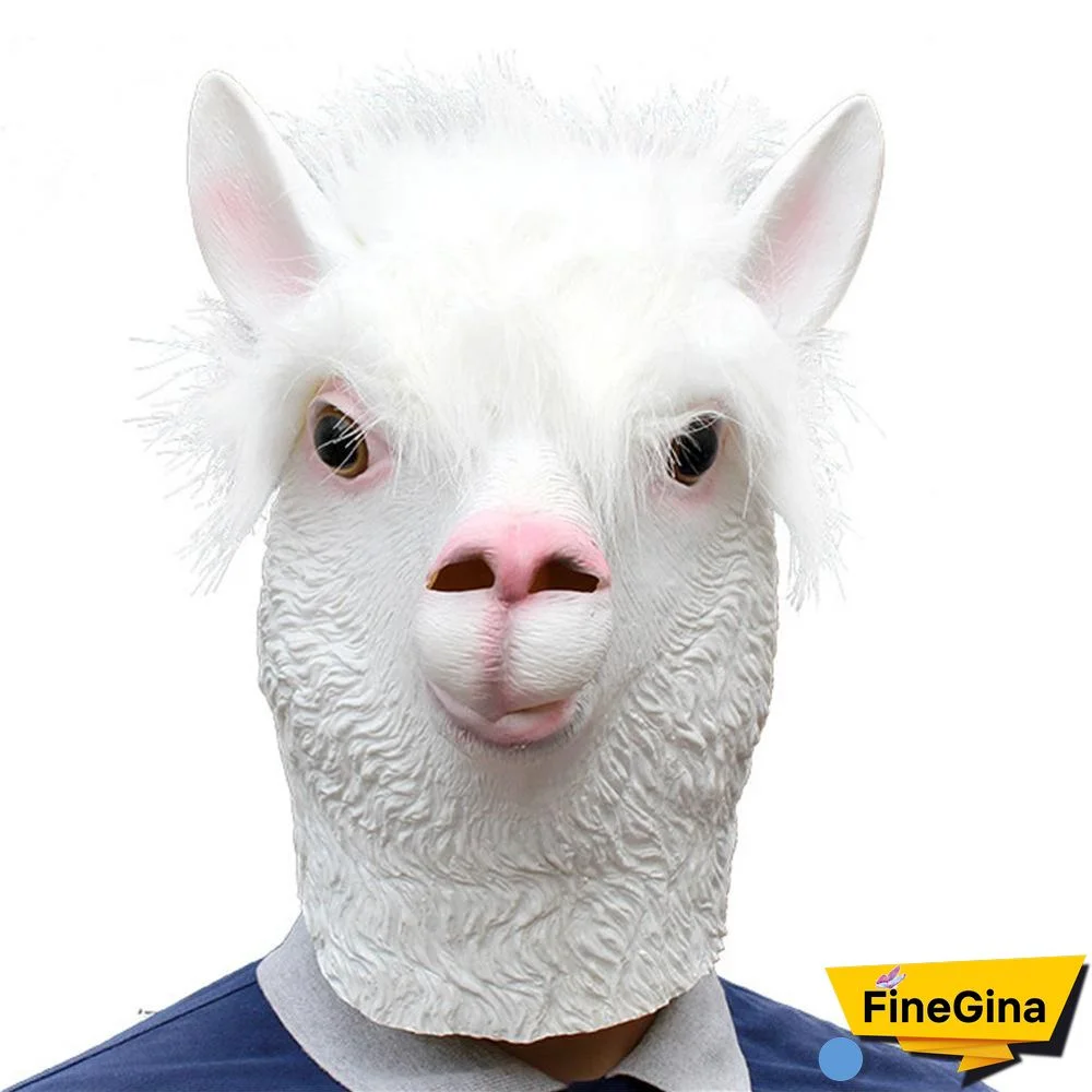 Halloween Alpaca Mask Halloween Animal Party Full Head Mask