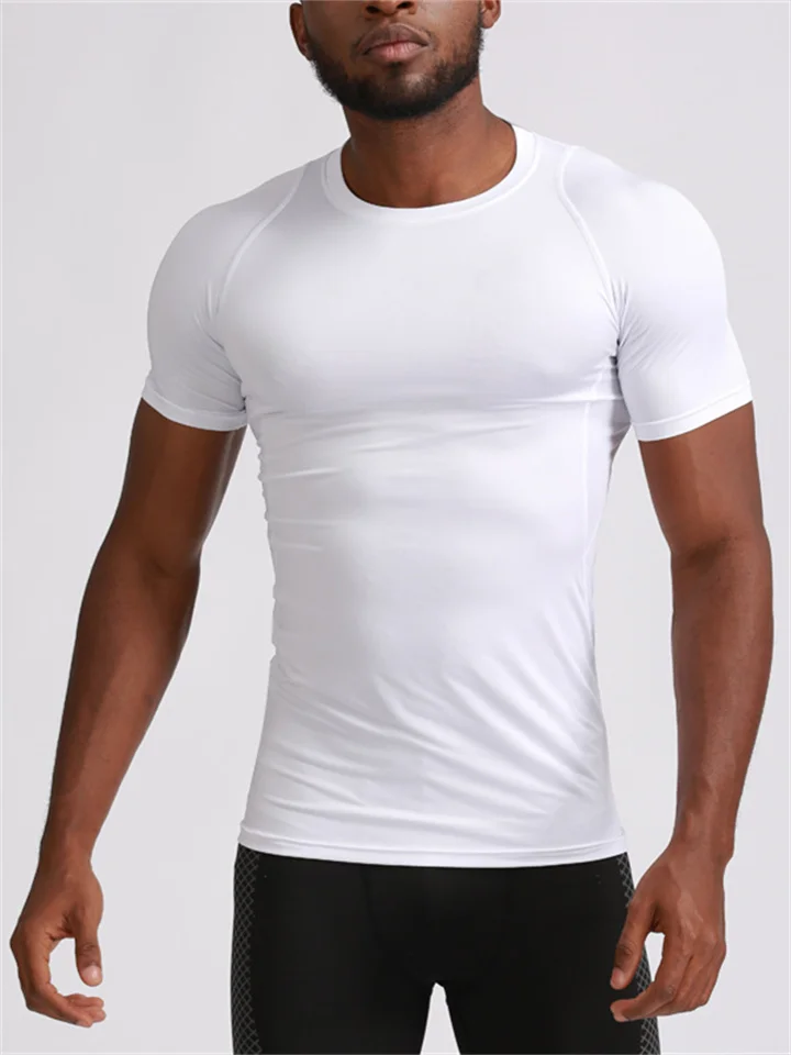 Men's T shirt Tee Muscle Shirt Moisture Wicking Shirts Plain Crew Neck Casual Holiday Short Sleeve Clothing Apparel Cotton 100% Cotton Sports Fashion Lightweight Big and Tall