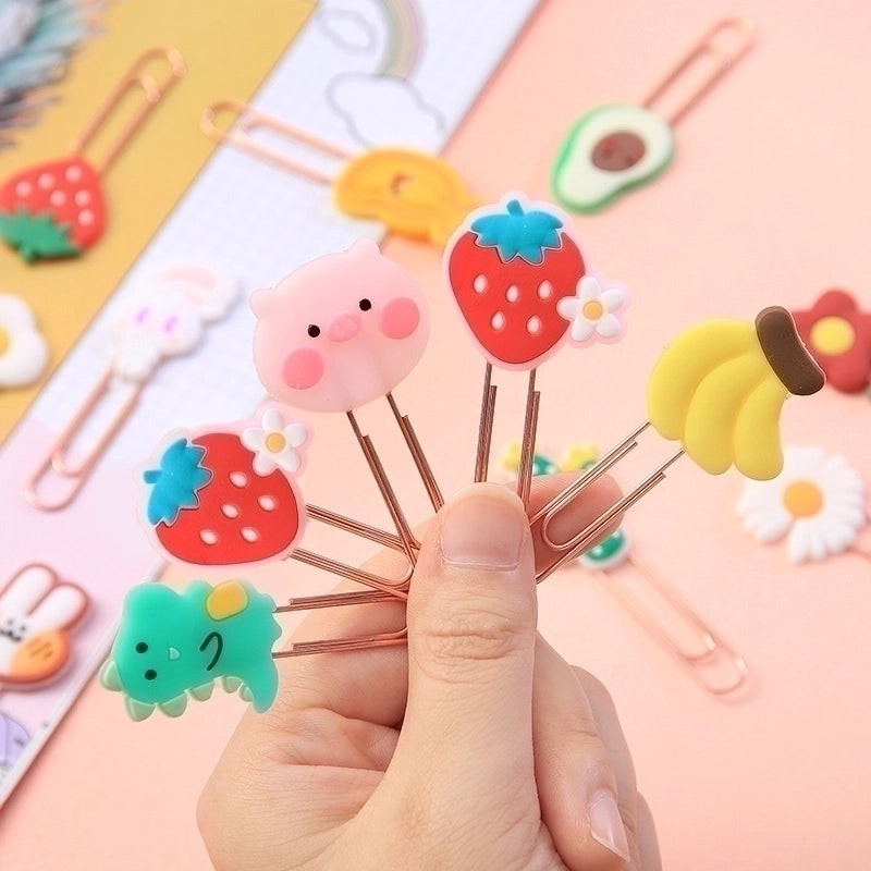 Accessories Cartoon Animal Fruit Paper Clip Shape Bookmark