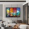 (Big Size)Glass Painting Four Seasons - 11CT Counted Cross Stitch - 60*40cm
