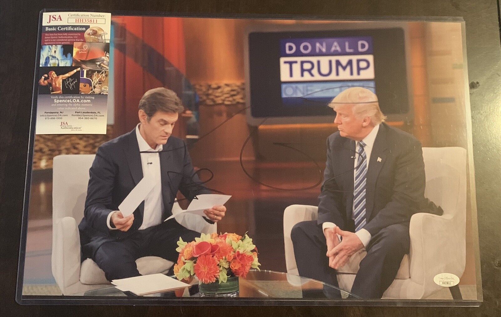 DR. OZ 11x17 Signed Photo Poster painting FAMOUS TV DOCTOR JSA/COA HH35811 With DONALD TRUMP