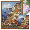 Cliff Flower Sea-14CT Stamped Cross Stitch Egyptian Cotton 40*55cm/15.75*21.65in tapestrymarket