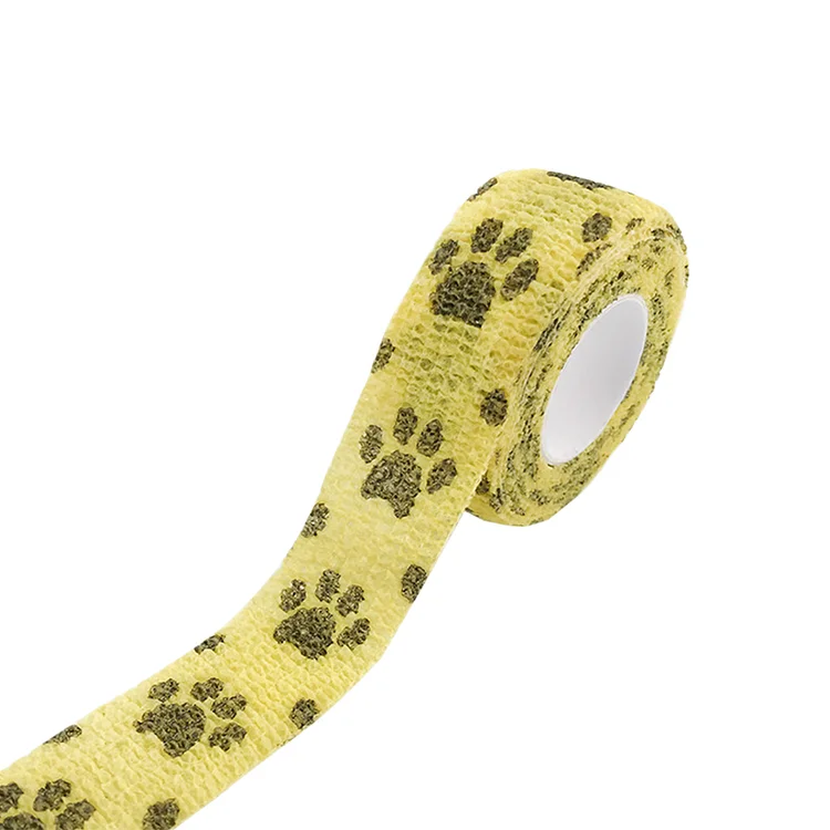 Non-woven Fabric Finger Binding Wrap Breathable for Sports Wrist (Cat scratching on yellow background)
