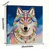 DIY Pearl Painting Wolf for Home Decor with Frame(25x25cm)