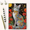 Cat 5D DIY Diamond Art Painting Notebook Kit 50 Pages A5 Rhinestone Art Painting Notebook Kit for Adults Beginners Holiday Birthday Gift