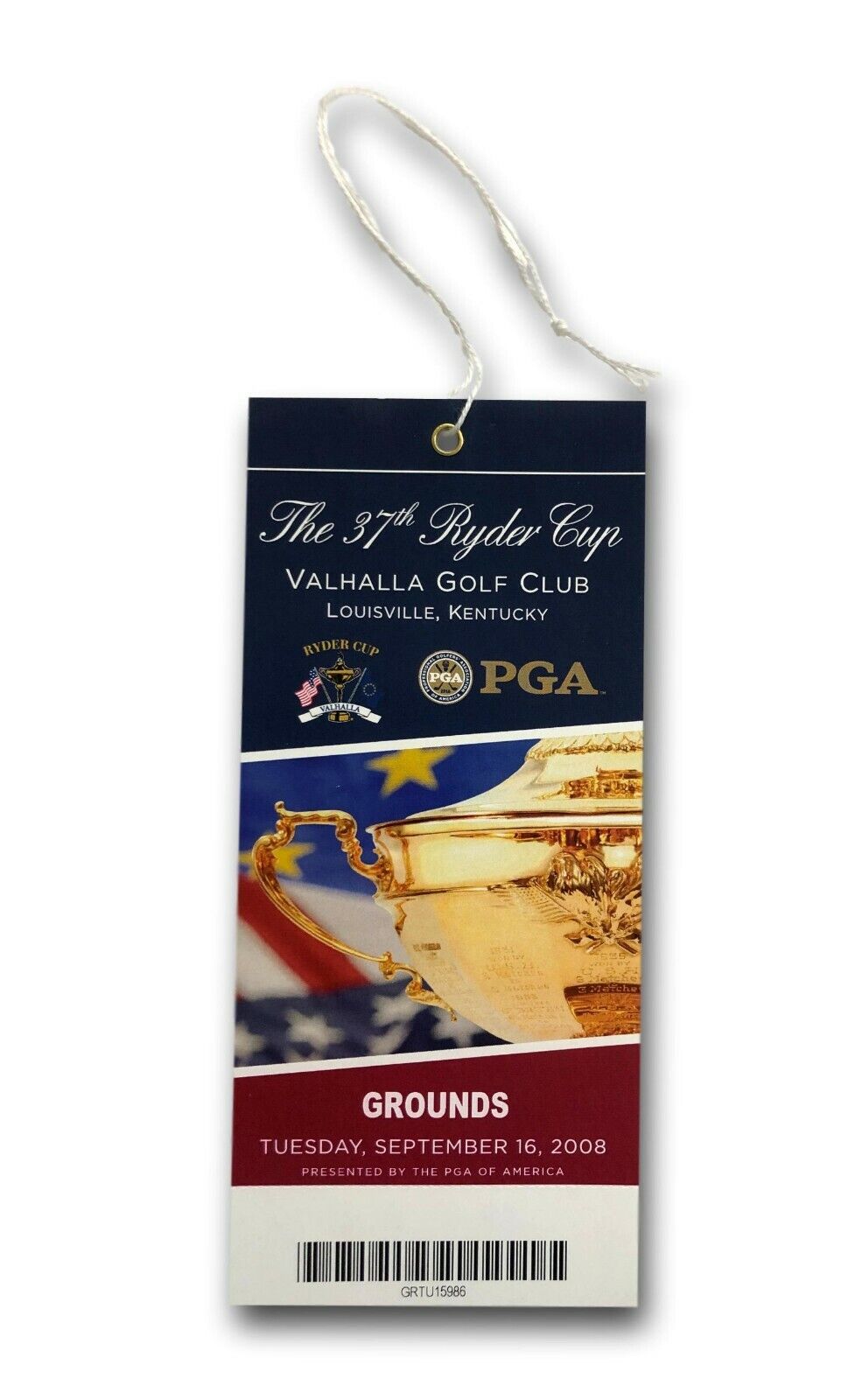 2008 Ryder Cup PGA Authentic Ticket Valhalla Club Ground 9/16 Furyk Spieth Cink