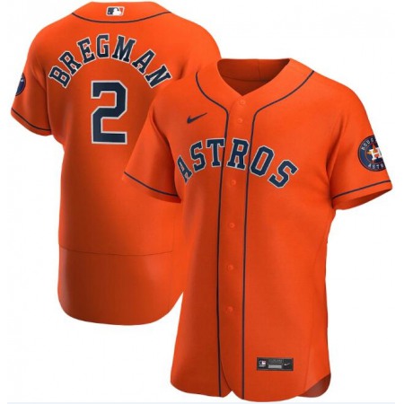 Men's Houston Astros #2 Alex Bregman Orange Flex Base Stitched Jersey DNL1