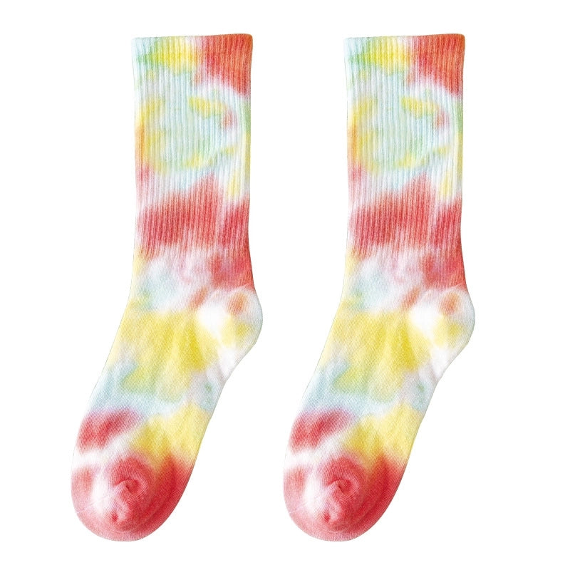 Tie-dyed Mid-tube Cotton Socks Street Trendy Socks Socks Women’s Gradient Fashion Sports Personality Tide