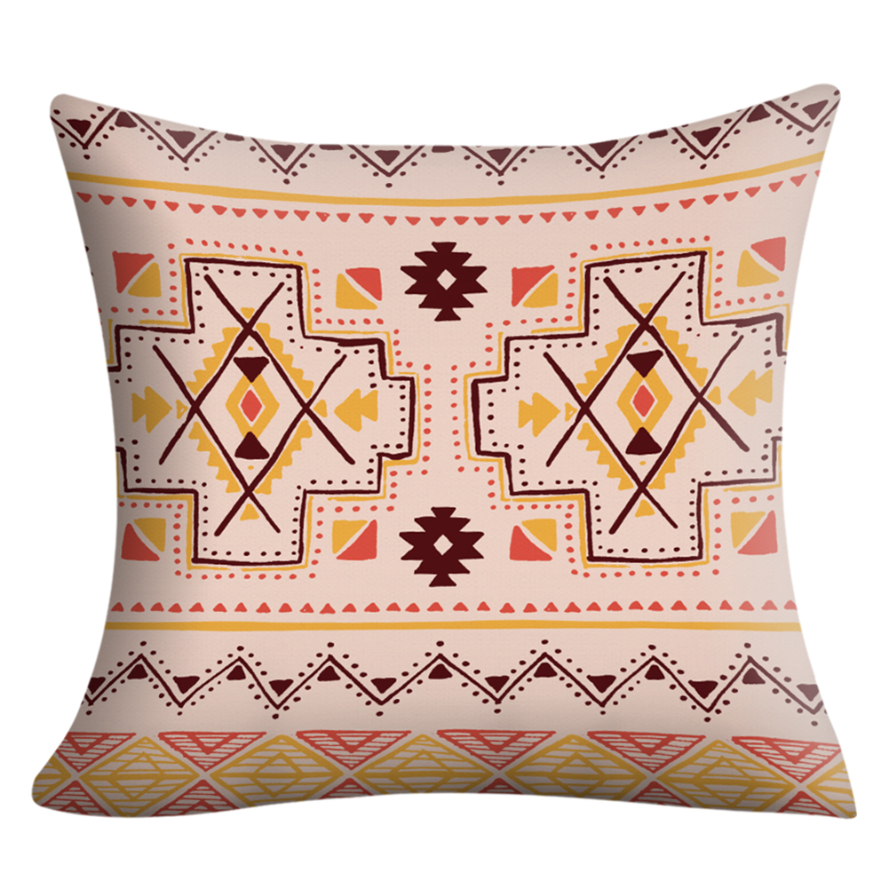 

Geometric Print Pillow Cases Sofa Bedroom Peach Skin Throw Pillow Cover (I, 501 Original