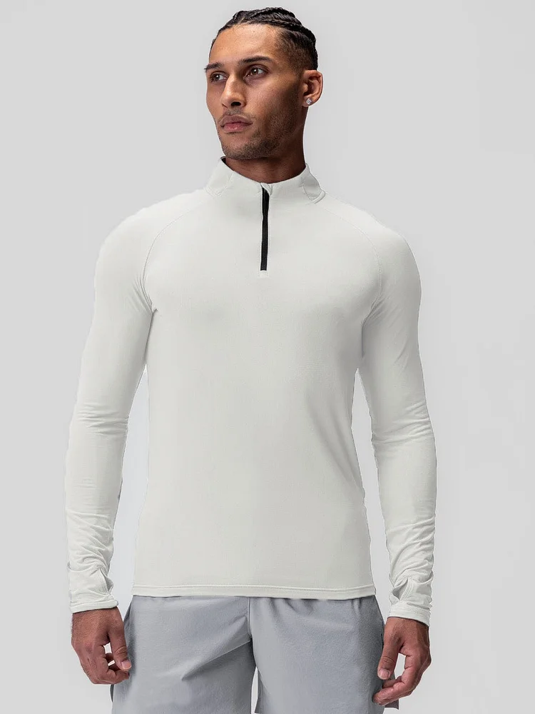 PASUXI Men's Running Shirt Long Sleeve Quarter Zip Pullover Moisture Wicking Quick Dry Athletic Workout Shirts huanwei