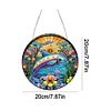 Diamond Painting Acrylic Stained Glass Dolphin Hanging Pendant
