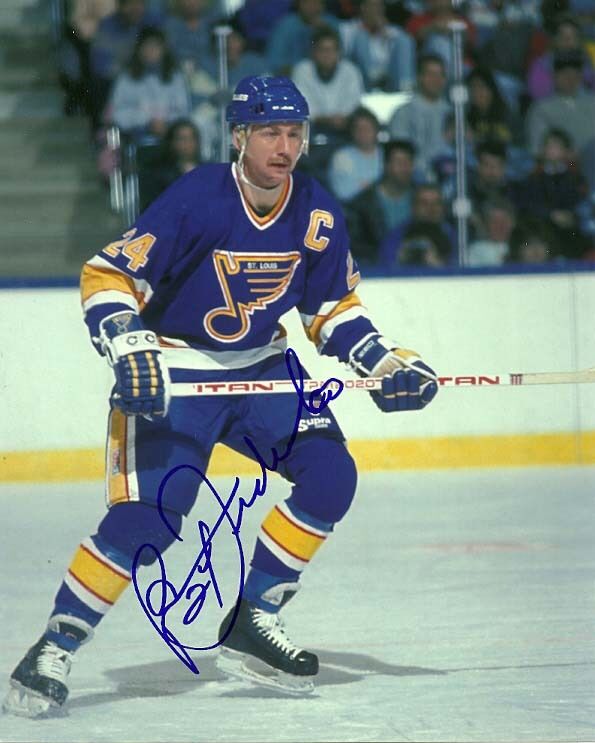 BERNIE FEDERKO SIGNED ST.LOUIS BLUES 8x10 Photo Poster painting #2 HHOF Autograph