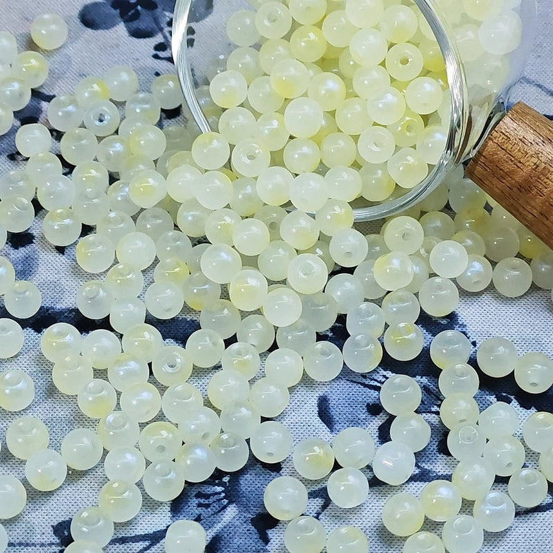 50 PCS/Package Glass/Colored Glaze Round Beads