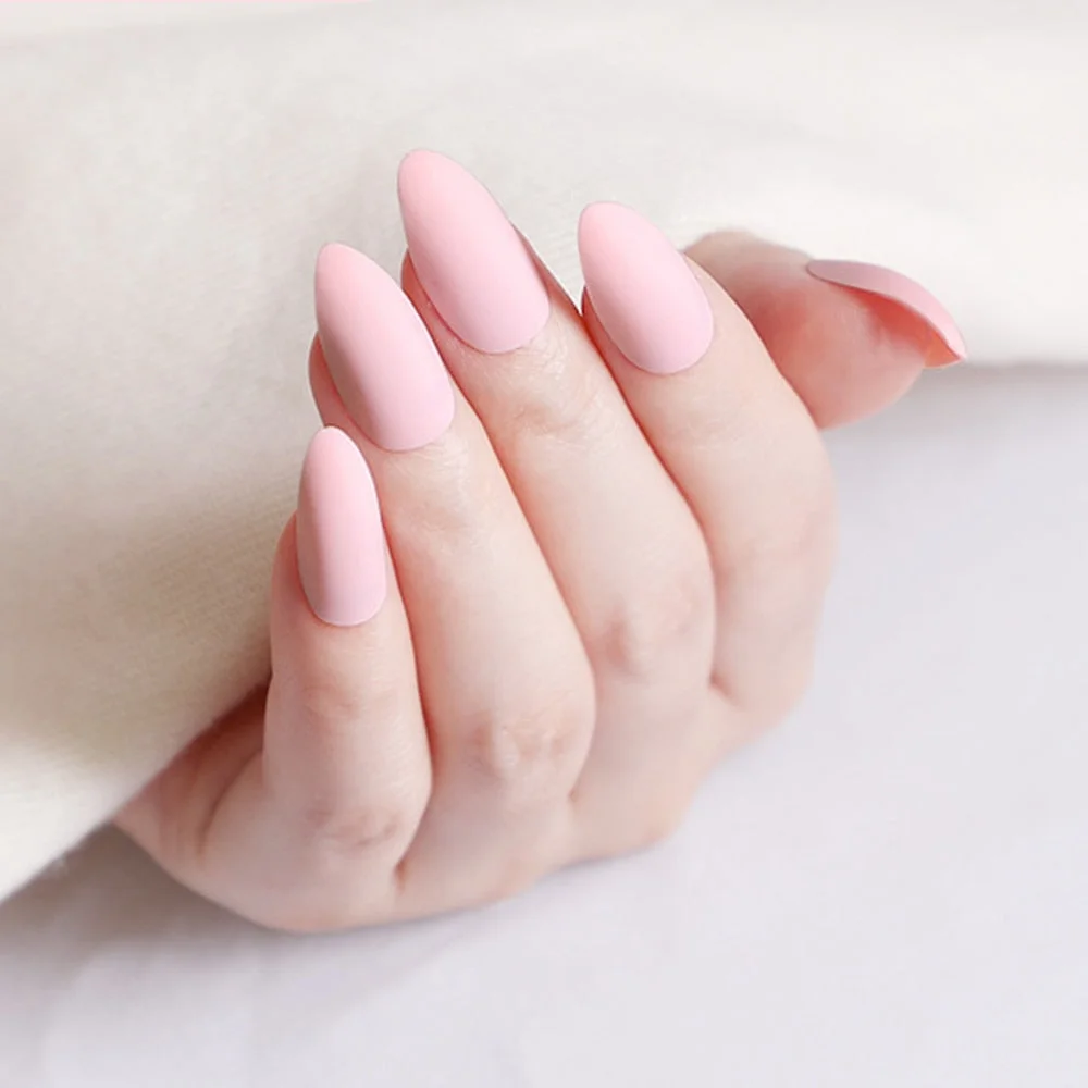 24Pcs Matte Dark Brown Artificial Fake Nails Long Stiletto False Nails For Design DIY Fingernails Art Tip Manicure Tool-Nail Inspo