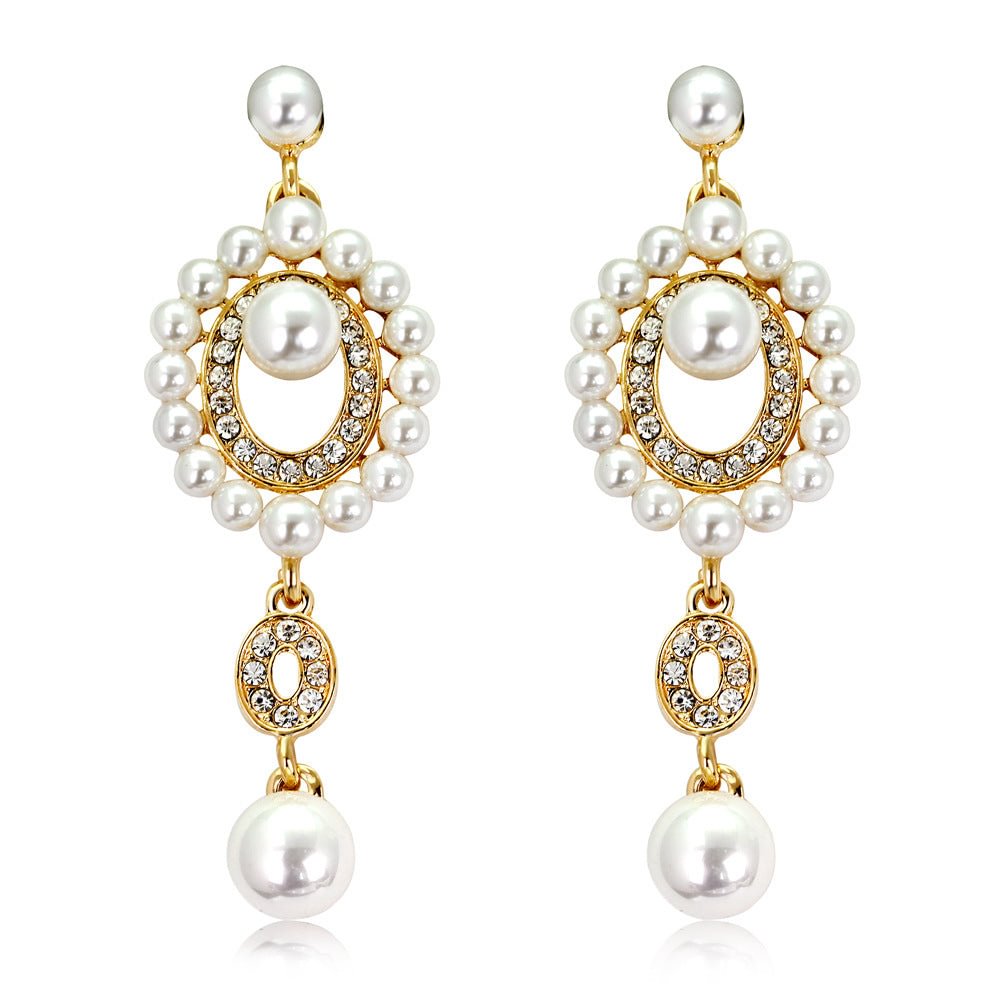 FIGUREDRESS 1920S RETRO PEARL RHINESTONE EARRINGS