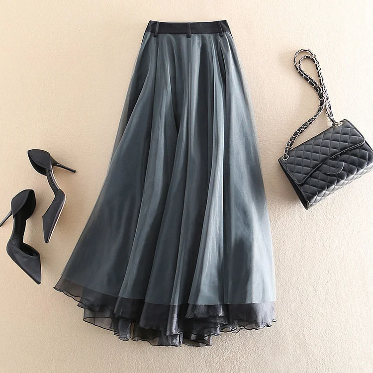 Versatile Splicing High Waist Skirt