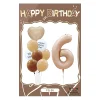 Retro Cream Caramel Cartoon Bunny Bear 0 - 9 Numbers Latex Aluminum Film Balloons Flags Package Kids Birthday Party Decors