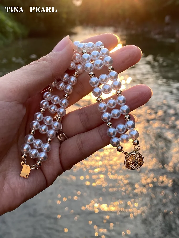 2025 TINA Jewelry18k gold seawater akoya three-layer retro bracelet
