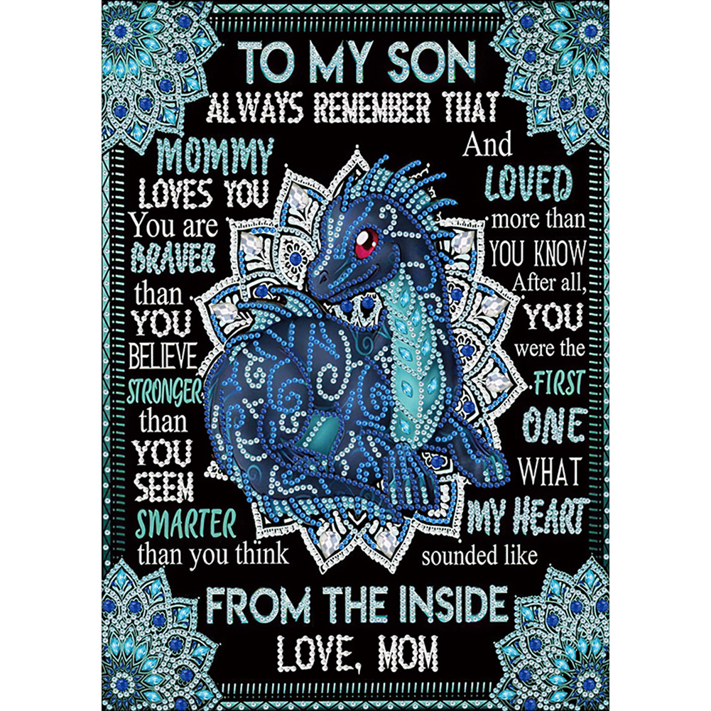 

To My Son I Love You Forever Quotes - Special Shaped Diamond Painting - 30*40CM, 501 Original