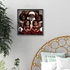 Afroamerikanischer Weihnachtsmann und Kinder - Rundbohrer Diamantmalerei - 40*40cm
