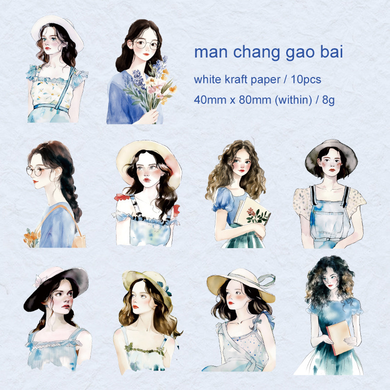 Sticker - Angel Love Beauty Series Vintage Girl Character Landscape 
