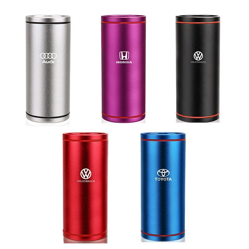 High-end car logo metal cylinder tissue box