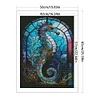 (US Only)Seahorse Printed Cross Stitch Kit 50x65cm DIY 11CT Thread Art Needlework Decor