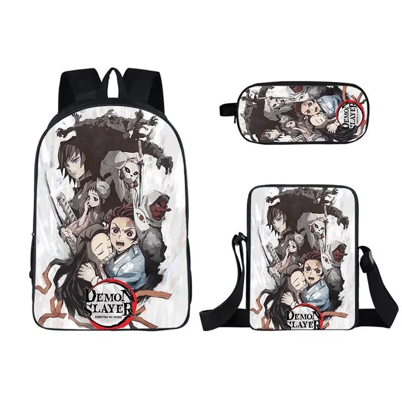 Buzzdaisy Demon Slayer Kimetsu no Yaiba  #9 3pcs Set School Bag Backpack Lunch Box Book Pencil Bags