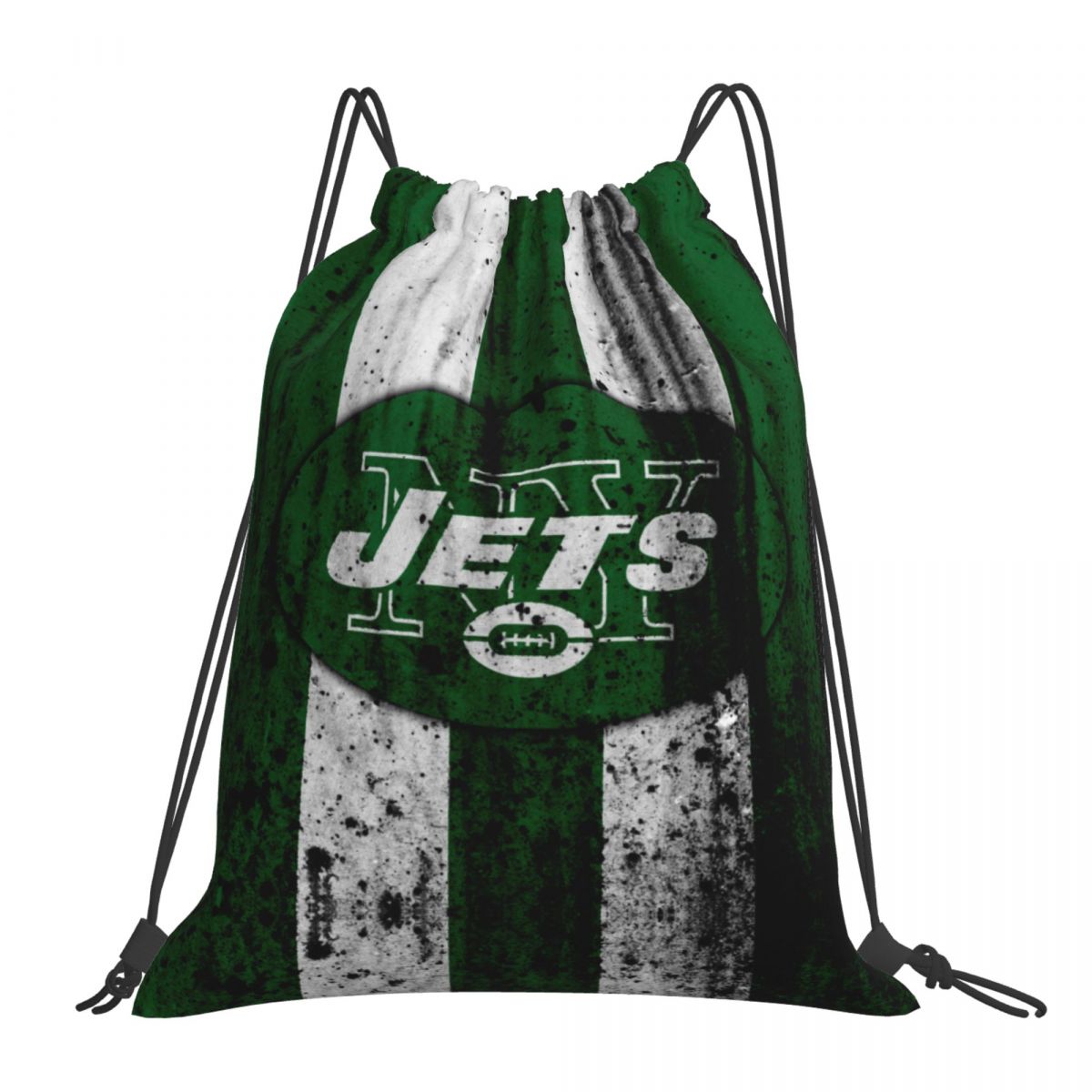 New York Jets Dirt Logo Foldable Sports Gym Drawstring Bag
