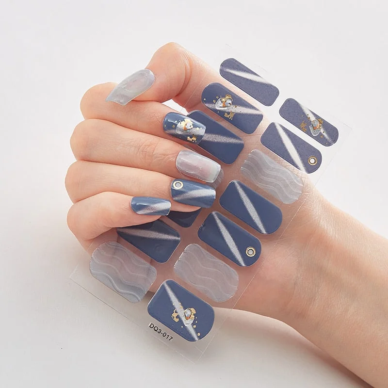 Four Sorts 0f Nail Stickers Nails Art Decoration Manicure Shiny Nail Decoration Decals Plain Stickers Nail Accesoires Women-Nail Inspo