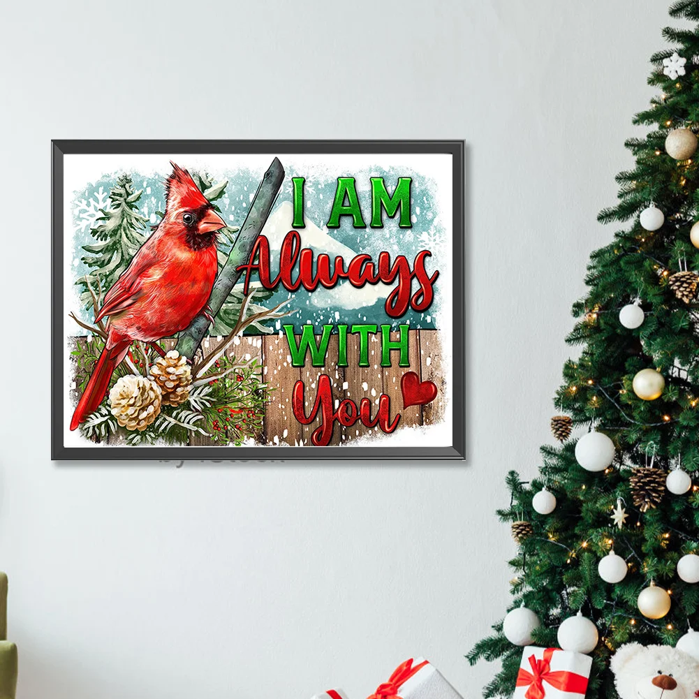 Diamond Painting - Full Round Drill - Christmas Cardinal(Canvas|40*30cm)