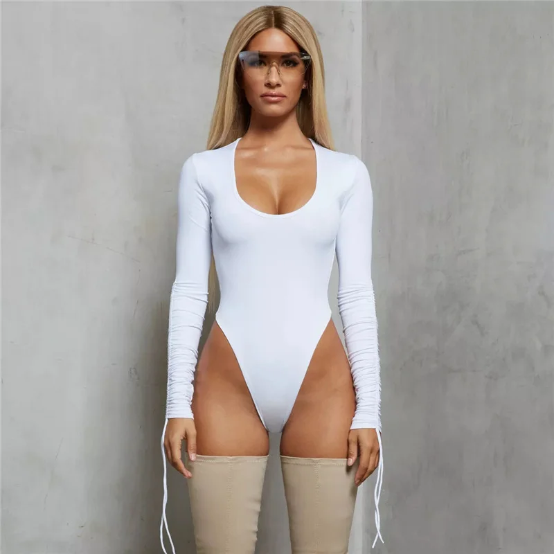 Uveng Uveng Women's Slim Undershirt T-Shirt Long Sleeved Women's Jumpsuit Summer Jumptop