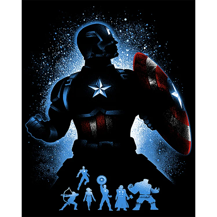 DIY - Silhouette - Avengers - Captain America 11CT Stamped Cross Stitch 40*50CM