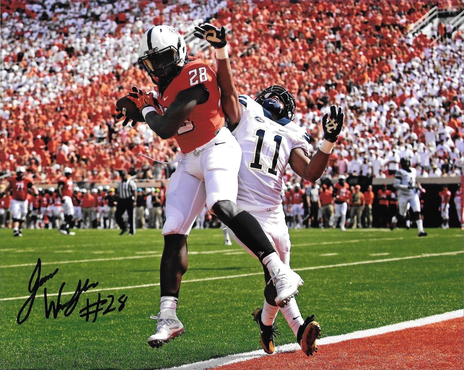 JAMES WASHINGTON HAND SIGNED OKLAHOMA STATE COWBOYS 8X10 Photo Poster painting W/COA