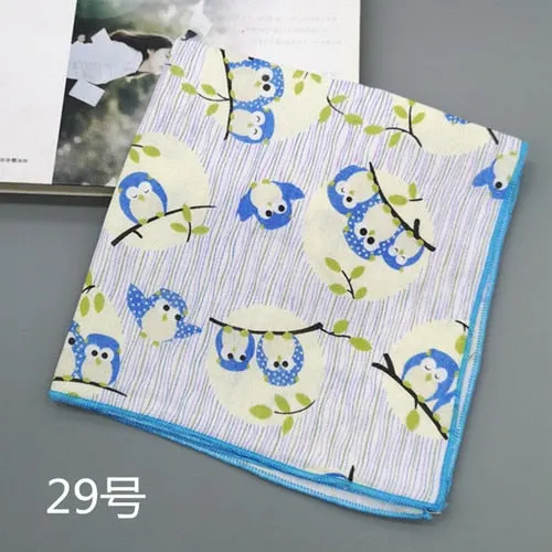 Handkerchiefs Women Kawaii Printing Simple Square Towel Pocket Elegant All-match Womens Leisure Female Cute Handkerchief Cotton