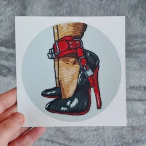 Pornhint PRINT- 5x5" matte art print, Shoe Fetish MATURE CONTENT