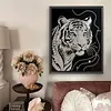 Upgrade Pearl Tiger Premium 5D Diamond Painting Kit Black & White Pearls painting Sparkling Special Shaped Diamond painting 30*40CM